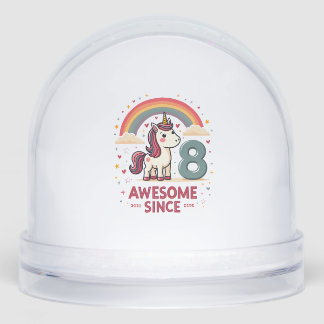 Vintage 8 Awesome Since 2018 Unicorn Birthday Rain
