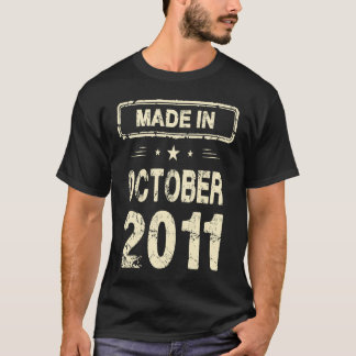 Vintage 8th Birthday  Funny Made In October 2011 T-Shirt