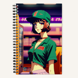 Vintage 90's anime girl style Notebook
