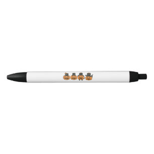 Vintage 90s Cat Halloween Pumpkin Black Cat Ink Pen
