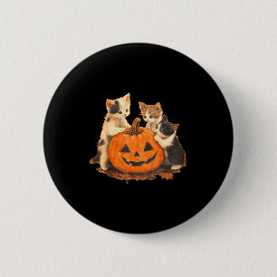 Vintage 90s Cat Halloween Soky Season Black Cat Ki 2 Inch Round Button