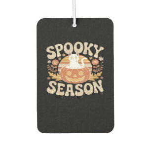 Vintage 90s Cat Pumpkin Halloween Retro Floral Spo Air Freshener