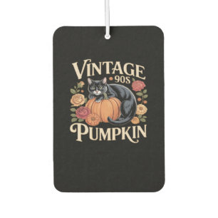 Vintage 90s Cat Pumpkin Halloween Retro Floral Spo Air Freshener