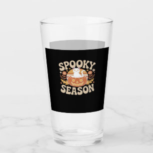 Vintage 90s Cat Pumpkin Halloween Retro Floral Spo Glass