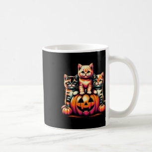 Vintage 90s Cats Kittens Pumpkin Halloween Spooky  Coffee Mug