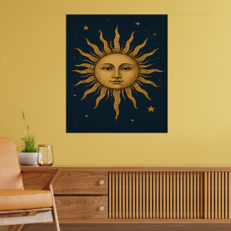 Vintage 90s Celestial Sun  Poster