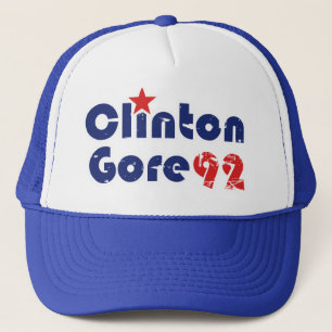 Vintage 90s Clinton Gore 1992 Trucker Hat