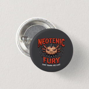 Vintage 90s Heavy Metal Axolotl Band Tour Parody 1 Inch Round Button