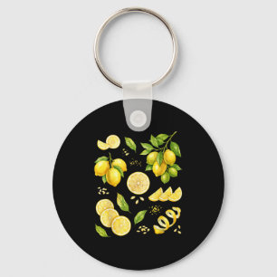 Vintage 90s lemon botanical summer vibes gardening keychain