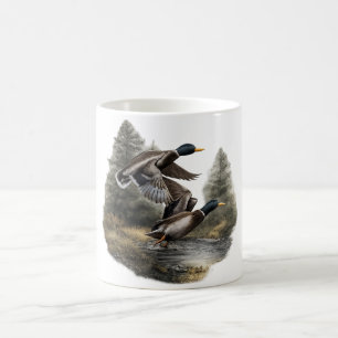 Vintage 90s Mallard Ducks Rustic Cabincore  Coffee Mug