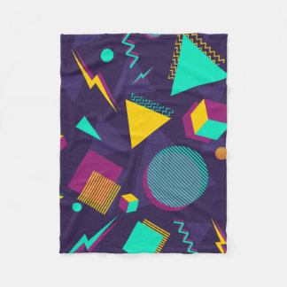 Vintage 90s Memphis-Style Pattern Fleece Blanket