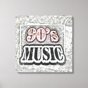 Vintage 90's Music - Wrapped Canvas