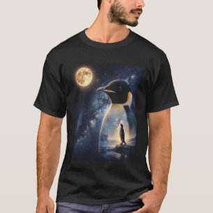 Vintage 90s Penguin Howling at Moon Y2K Aesthetic T-Shirt
