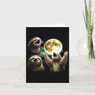Vintage 90s Sloth Howling At The Moon Sloth Meme Card