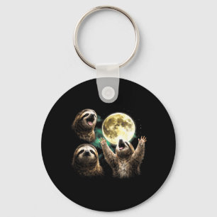 Vintage 90s Sloth Howling At The Moon Sloth Meme Keychain