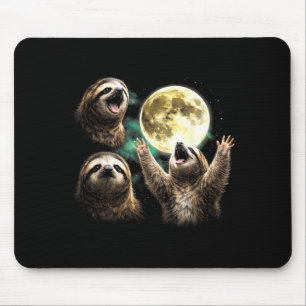 Vintage 90s Sloth Howling At The Moon Sloth Meme Mouse Pad