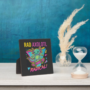 Vintage 90s style Axolotl Skateboard Rad neon Plaque