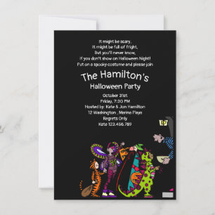 Vintage 90s Style Kids Trick-or-Treating Halloween Invitation