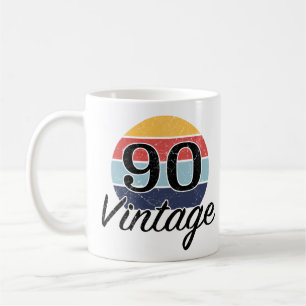 Vintage 90th Birthday Sunset Coffee Mug