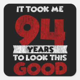 Vintage 94 Years Old Funny 94th Birthday Gift Square Sticker