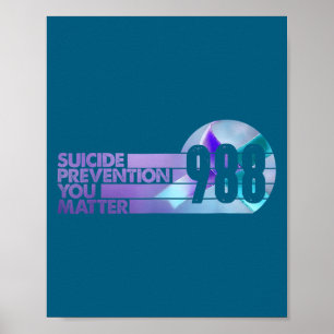 Vintage 988 Shirt Suicide Prevention Lifeline 988  Poster