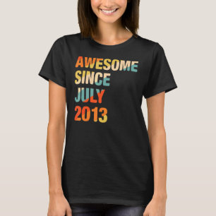 Vintage 9th Birthday Awesome Since July 2013 9 Yea T-Shirt