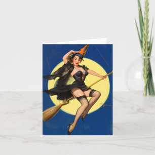 Vintage "A Bewitching Witch" Note Card