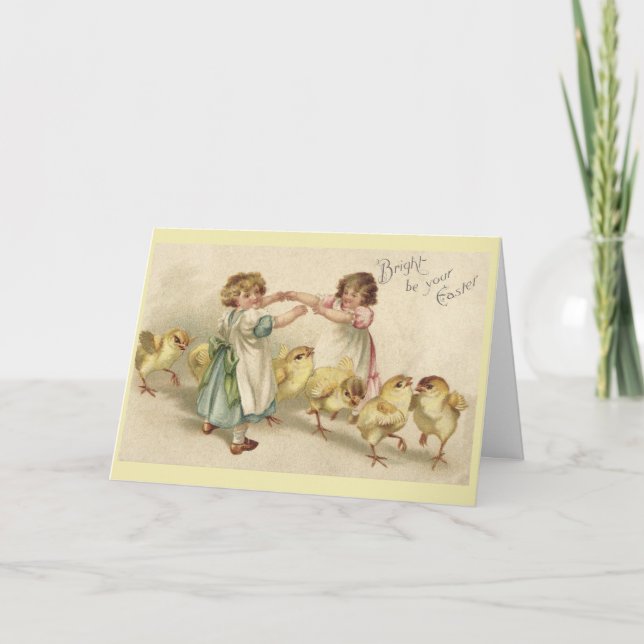 Vintage - A Bright Easter, Holiday Card (Front)