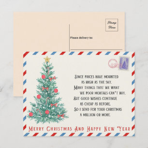 Vintage A Christmas Tree Postcard
