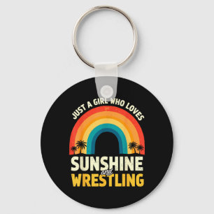 Vintage a Girl Who Loves Sunshine Wrestling Keychain