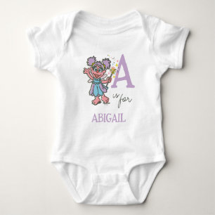 Vintage - A is for Abby   Add Your Name Baby Bodysuit