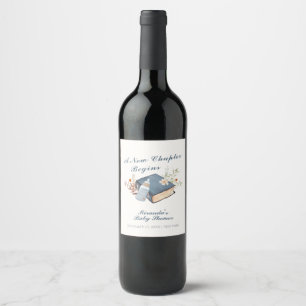 Vintage A New Chapter Book Bottle Baby Shower  Wine Label
