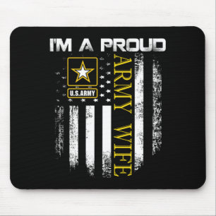 Vintage A Proud Army Wife With Aamerican Flag Gift Mouse Pad