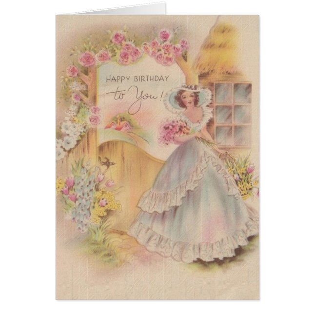 Vintage - A Southern Belle Birthday Greeting, (Front)