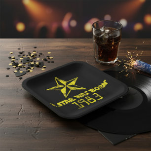 Vintage A Star Was Born 1983 Yellow Star Paper Plate
