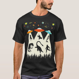 Vintage Abduction TRex Loch Ness Funny T-Shirt