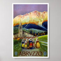 Vintage Abruzzo Italy Travel Classic Poster