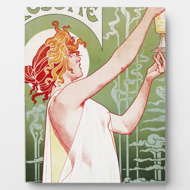 Vintage Absinthe Robette Ad Art Nouveau Plaque (Front)