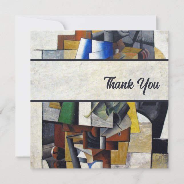 Vintage Abstract 1913 Thank You Card (Front)