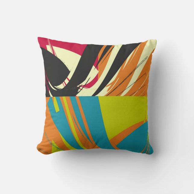 Vintage Abstract Art Deco Throw Pillow (Front)