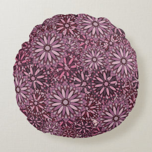 Vintage abstract background. Mandala style. seamle Round Pillow
