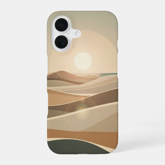 Vintage Abstract Beach iPhone 16 Case (Back)