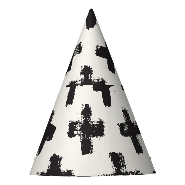 Vintage Abstract Brush Strokes Background Party Hat (Front)