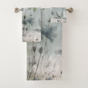 Vintage Abstract Butterflies Flowers Design 401 Bath Towel Set