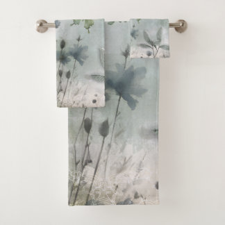Vintage Abstract Butterflies Flowers Design 401 Bath Towel Set