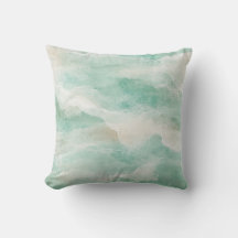 Vintage Abstract Coastal Shore Teal And Sand Beach