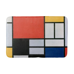 Vintage Abstract Composition by Piet Mondrian Bath Mat
