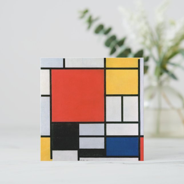 Vintage Abstract Composition by Piet Mondrian Invitation (Standing Front)
