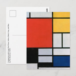 Vintage Abstract Composition by Piet Mondrian Postcard
