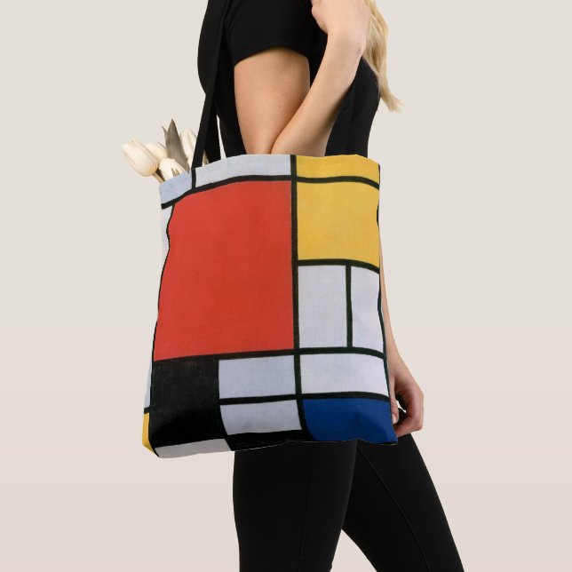 Vintage Abstract Composition by Piet Mondrian Tote Bag (Close Up)